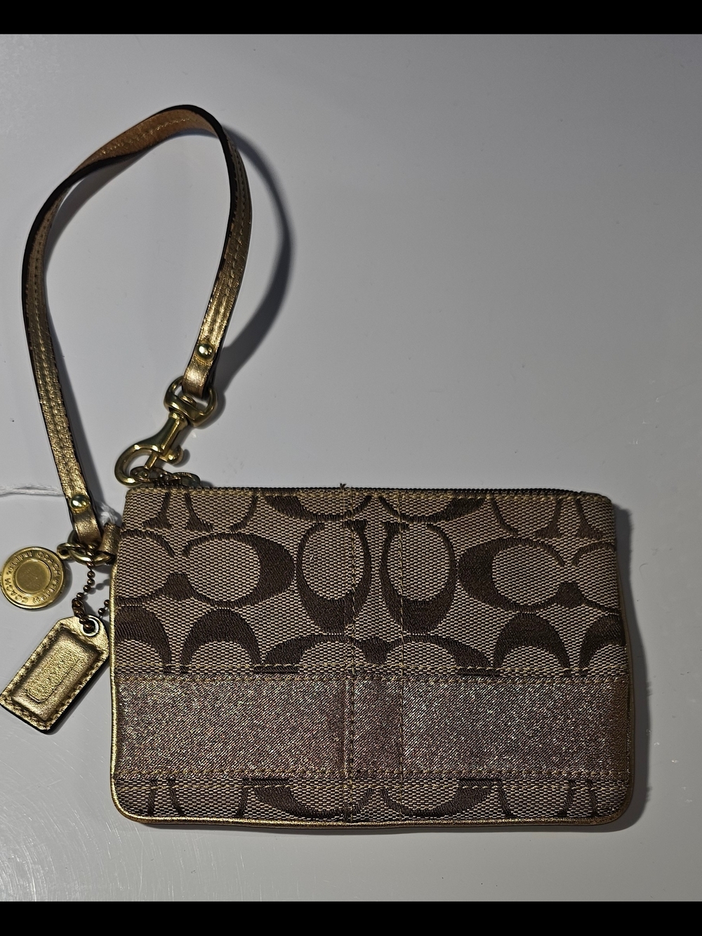 Coach Rare Vintage Y2K Legacy Lining Signature Zip Wristlet Wallet Style 40754